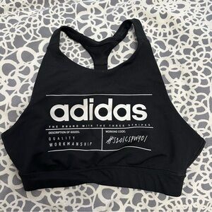 Adidas high neck black sports bra
